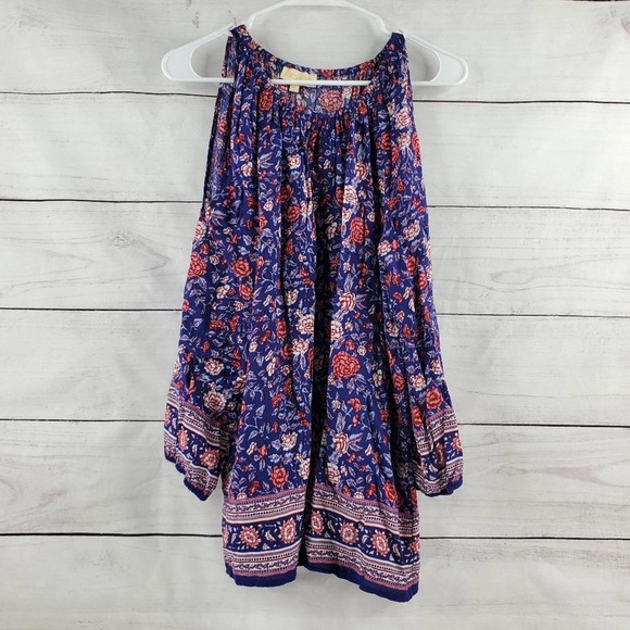 Lucy & Laurel Tops Lucy Laurel Medium Floral Boho Slit Long Sleeve